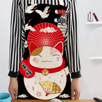 Silstar Tex Mačka Štýlu Deti Zástera Tlač Zástery Japonský Vzor Sestra Pinafore Kuchyňa Pre Dospelých Pracujúcich Pečieme Hrať Deti
