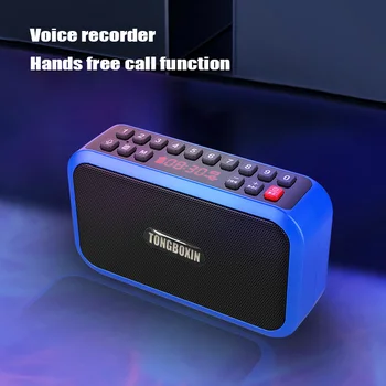Prenosné Bluetooth 5.0 Reproduktor, FM Rádio TF USB MP3 Prehrávač, Hlasový Záznamník Hands-free Hovoru Super Basov, 3,5 mm Slúchadlá Sa