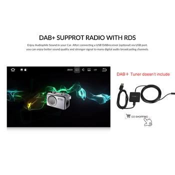 Podofo 2 Din Android 8.1 Auto Rádio Multimediálny Prehrávač 7