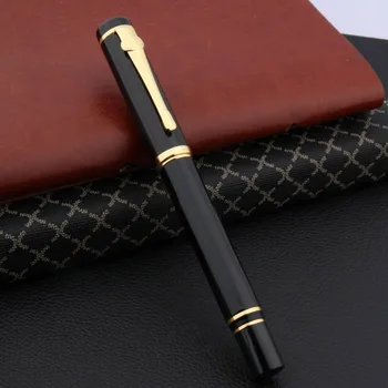 Štýlové čierne úrad zlaté kovové pero klasický darček Plniace Pero