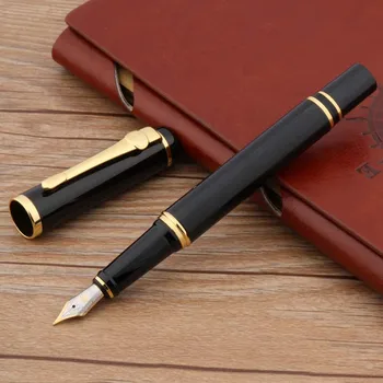 Štýlové čierne úrad zlaté kovové pero klasický darček Plniace Pero