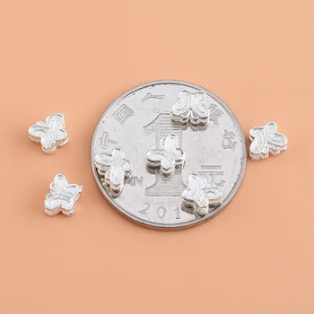 10PCS 925 sterling silver motýľ korálky voľné korálky kreatívne ručné DIY korálkové materiál náramok príslušenstvo