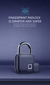 Tuya Bluetooth Smart Biometrické Keyless Odtlačkov prstov Dvere visacie zámky USB Nabíjateľné Anti-Theft Nepremokavý Bezpečnostný Zámok