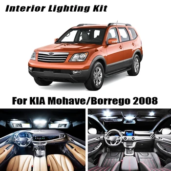 11pcs Auto LED Žiarovky pre KIA Mohave od roku 2008 ,Canbus Biely Interiér Lightfor KIA Borrego 2008 až Dome Svetlo