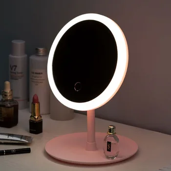Elektrické make-up Zrkadlo s Prirodzené Biele Svetlo USB Nabíjateľné LED Zrkadlo na líčenie Odnímateľný/Skladovanie Základňu s 3 Svetelného Režimu