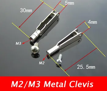 20pcs M2/M3 Kovové Clevis Chuck 2/3 mm Vytiahnite Tyč Konektor Náhradné Diely Pre DIY Modely RC Auto/Lietadlo/Člny
