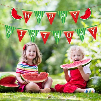 Sladký Melón Zavesenie Zástavy Happy Birthday Deti Party Láskavosti DIY Baby Sprcha Dekorácie na Stenu Melón Bunting