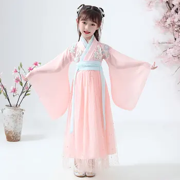 Staré Čínske Kostým Dieťa Dieťa Víla Šaty Cosplay Hanfu Ľudové Tanečné predstavenie Oblečenie Čínske Tradičné Šaty pre Dievčatá
