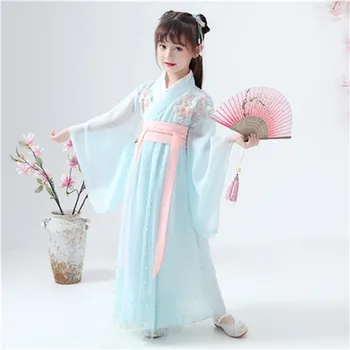 Staré Čínske Kostým Dieťa Dieťa Víla Šaty Cosplay Hanfu Ľudové Tanečné predstavenie Oblečenie Čínske Tradičné Šaty pre Dievčatá