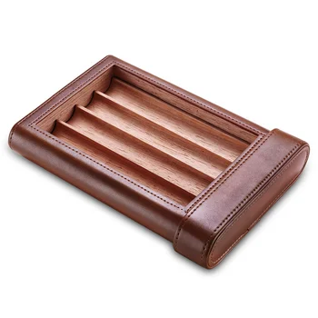Cigary prípade prenosné hovädzie kože cédrové drevo, cigary hydratačné prípade cigaru puzdro CF-0413-0416