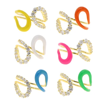 Rainbow farebné dievča ženy šperky Neon smalt geometrické otvoriť, upraviť prst prsteň