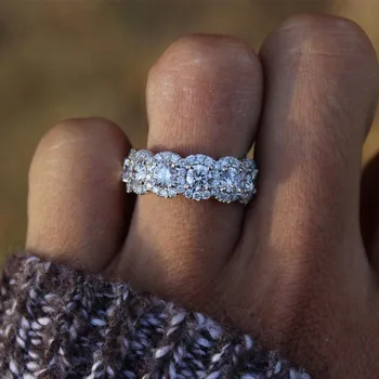 S925 Sterling silver Diamond Ring pre Ženy Lady Anillos Bizuteria 2 Carat Diamond silver 925 šperky krúžok bague bijoux femme