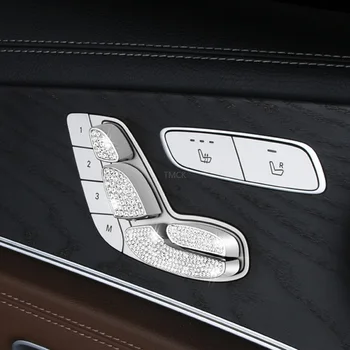 8PCS Na Mercedes Benz Triedy E W213 2016 2017 Auto Styling Príslušenstvo, Dvere, Sedadla Prepínač Diamond Dekorácie Kryt Výbava