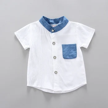 Batoľa Detská Chlapec Oblečenie Sady Letných Chlapci Krátky Rukáv Pevné Vzor Tričko Topy+ Džínsové Nohavice, Oblečenie Set