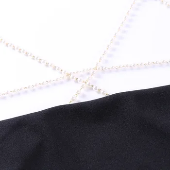 InstaHot sexy camis ženy 2020 pearl popruhy topy lete elegantné ruched streetwear módy bežné backless criss cross košieľka