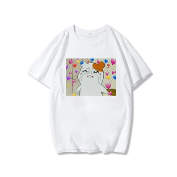 In štýl Hamtaro cartoon tlač bežné malé módne wild nový príchod roztomilý dievča ventilátor voľné osobnosti čisto biele tričko wome