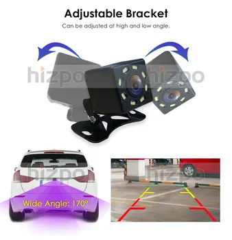 Hizpo High-definition Auto Zadná Kamera 8 LED pre Nočné Videnie Cúvaní Auto Parkovanie Monitor CCD Vodotesná 170 Stupeň HD Video