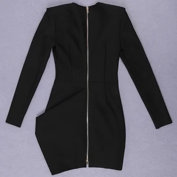 Ocstrade Oblečenie pre Ženy 2020 Klesnúť Nový Príchod Čierny Dlhý Rukáv Obväz Šaty Bodycon Sexy Prehodil Mini Večer Party Šaty
