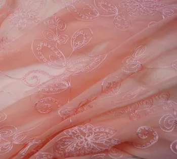 3D Tylu Šifón Šaty Vyšívané Čipky Textílie Široký-real hodváb