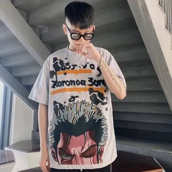 Chladné Letné Jeden Kus Tričko Streetwear Bežné Japonsku, Hip Hop Tričká Voľné Pánske tričko Streetwear Legrační Karikatúra Topy Tee Muž