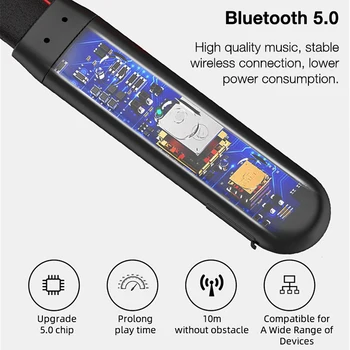 EARDECO Kožené Neckband Bluetooth Slúchadlo 5.0 Stereo Slúchadlá Bezdrôtové Slúchadlá Slúchadlá Nepremokavé Športové Headset Mikrofón