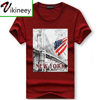 Mens T-Shirts Lete Karikatúra tlače Vlajku USA Tričko Mužov značky 3XL tričko Krátky Rukáv Bežné Bavlna Topy Tees Mužov 3XL