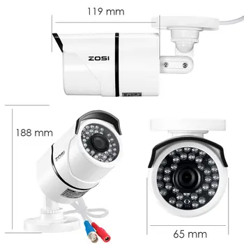 ZOSI 4CH AHD-TVI 1080P kamerovým Systémom s (4) 2.0 MP 1920TVL Indoor/Outdoor Poveternostným vplyvom Bullet Kamery