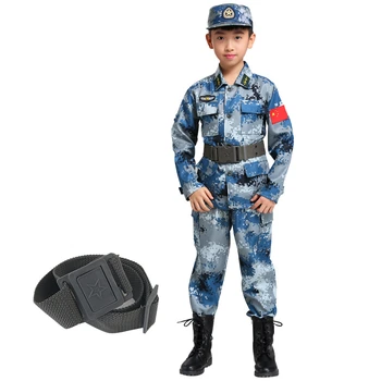 100-180 cm Deti Vojenské Boj proti Školenia Kostýmy Detí Fáze Výkonu Oblečenie Chlapci Armády Kamufláž Oblek pre Deti