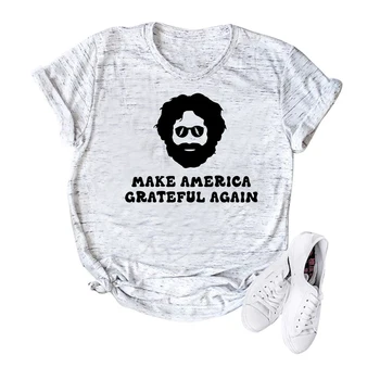 Aby Amerika Vďačný Opäť Vtipné Tričko Jerry Garcia Graphic Tee Vďačne Mŕtvych Merch Košele Darček Gfor Fanúšikov Lumbálna Topy