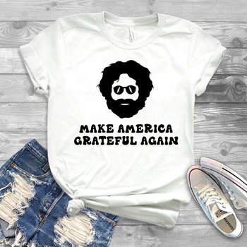 Aby Amerika Vďačný Opäť Vtipné Tričko Jerry Garcia Graphic Tee Vďačne Mŕtvych Merch Košele Darček Gfor Fanúšikov Lumbálna Topy
