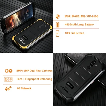 DOOGEE S40 4G Siete Robustný Mobilný Telefón 5.5 palcový IP68/IP69K 3GB RAM, 32 GB ROM Android 9.0MT6739 Quad Core 8.0 MP Smartphone