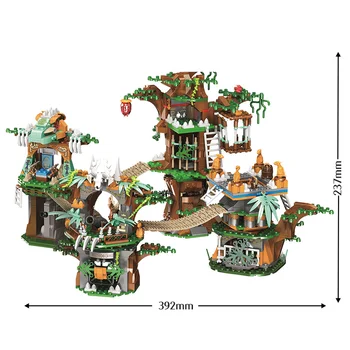 ERBO 1000pcs Tvorivé Dinosaura Série Dom na Strome Modelu Stavebné Bloky Jurský Svete Park Údaje Tehly Hračky Darček Pre Chlapca