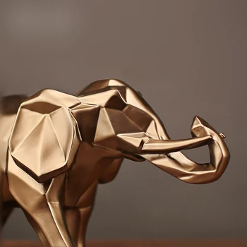 Slon Socha Živice Ornament Domáce Dekorácie Doplnky Golden Moderné Abstraktné Darčeky pre Slon Sôch Zvierat Plavidlá 2019