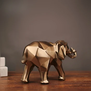 Slon Socha Živice Ornament Domáce Dekorácie Doplnky Golden Moderné Abstraktné Darčeky pre Slon Sôch Zvierat Plavidlá 2019