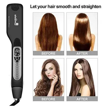 Parný Hair Straightener Kefa Titán Keramický Ploché Železo Profesionálne Elektrické Vlasy Hrebeňom Rýchlo Steampod Hair Straightener