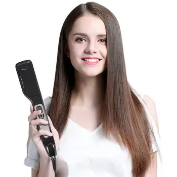 Parný Hair Straightener Kefa Titán Keramický Ploché Železo Profesionálne Elektrické Vlasy Hrebeňom Rýchlo Steampod Hair Straightener