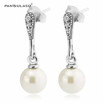 Elegantné Krásu White Pearl Náušnice 925 Sterling Silver Šperky Pre Ženy tvoria Módne Žena Náušnice Strany Šperky Veľkoobchod