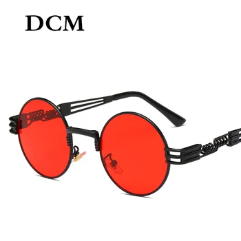 DCM Steampunk slnečné Okuliare Luxusné Mužov Kolo Slnko sklo Povlak Okuliare Kovové Vintage Retro Slnečné Okuliare 17 farieb