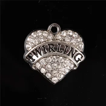 5 KS Láska Srdce Crystal TWIRLING Prívesok Charms Pre DIY Náhrdelník Náramok Keychain Strany Príslušenstvo Šperky Darček