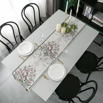 Moderný Elegantný Stôl Runner Európskej Žakárové Obrus Stopy na Stole Luxusné Nordic Jedálenský Stôl Pretekárov Dekor Biela Modrá