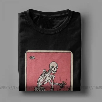 Smrť Tarot T-Shirt pre Mužov Bavlna Tričká Major Arcana Halloween Strašidelné Kostra Strašidelný Krátke Sleeve Tee Tričko Plus Veľkosť