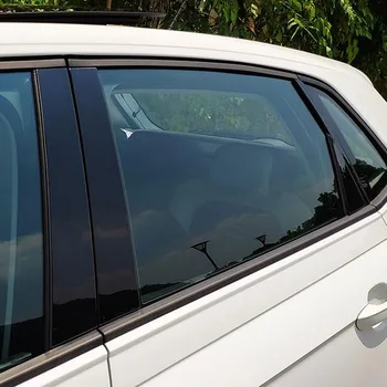 Tonlinker Exteriéru Windows Úprava Pilier Zrkadlo Pokrytie Nálepka pre Volkswagen POLO 2019 Auto Styling 8 KS PC Kryt Nálepky