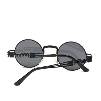 Vintage retro gotický kolo steampunk zrkadlo slnečné okuliare žlté a modré slnečné okuliare retro kolo kruh mužov UV gafas de sol