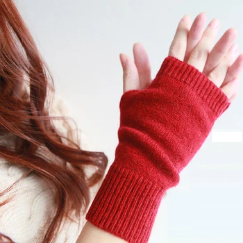 Vlna Mitt ženy Štýlový ručné zimné jeseň pletené Cashmere rukavice ženy Bezprstové Rukavice Zápästia Rukavice AD042