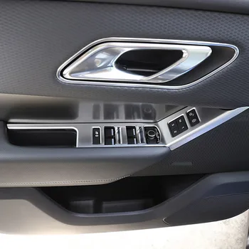 Na Landrover Range Rover VELAR 2017 ABS Matné Striebro Okno Výťah Tlačidlo Rám, Kryt Výbava Auta Auto Príslušenstvo 4pcs