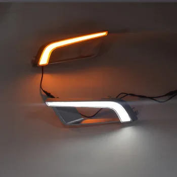 2 KS Na Ford Ranger Wildtrak 2016 2017 2018 LED DRL Denné Beží Svetla Denné svetlo do Hmly Hlava žltá otočte Lampu