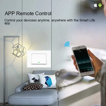 Milfra Wifi Prepínač Neutrálny Vodič Vyžaduje Smart Light Switch Tlačidlo Hlasové Ovládanie Telefónu nástenný Spínač pre Asistent Alexa Tuya