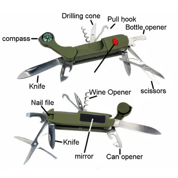 Kompas nôž Švajčiarsky Nôž Outdoor Camping Prežitie Armády Skladací Nôž prenosné camping multi-nástroj Vrecko-Veľkosť Poľovnícke nože