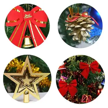 Vianočný stromček s ozdobami, balík umelé mini Vianočný stromček s multi-farebné LED svetlá a dekorácie zo Štyroch možností