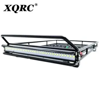 XQRC Kovové Strešný nosič Batožiny Dopravca s 36 LED Reflektor, bar Na 1/10 RC Auto Trx4 RC4WD Cherokee Wrangler Axial Scx10